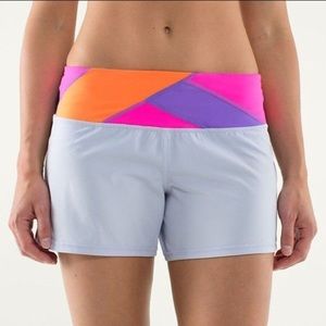 Lululemon Groovy Run Shorts Gray Pink Orange
